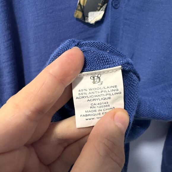 NWT Scala Milano Blue sweater cardigan large - Picture 5 of 5